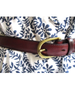 Dooney &amp; Bourke Cognac Brown Leather Belt Brass D Shape Buckle Women&#39;s S... - $18.99