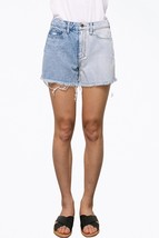 Sneak Peek high-rise two-tone distressed denim shorts in Blue - size S - £25.11 GBP