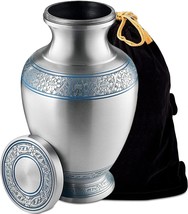 The Fedmax Urns For Ashes Adult Male Or Female - Funeral And Memorial, Silver. - £52.50 GBP