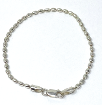 Vintage Italy Sterling Silver Bead Chain Bracelet with &quot;y&quot; Hallmark - £18.93 GBP