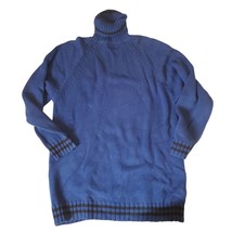 Gap VTG 90s Women&#39;s Oversized Sweater Cotton Turtleneck Ski Sweater Blue Sz M - $32.37