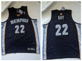 Rudy Gay Memphis Grizzlies NBA Basketball Jersey Adidas 48 Blue Yellow Tags - £86.34 GBP