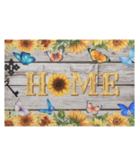 Sunflower Nature-Inspired Canvas Art, Vibrant Butterfly Wall Decor, Rust... - $66.33 CAD