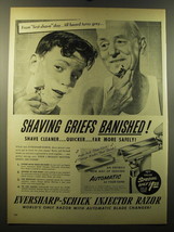 1949 Eversharp-Schick Injector Razor Ad - Shaving griefs Banished - £14.46 GBP