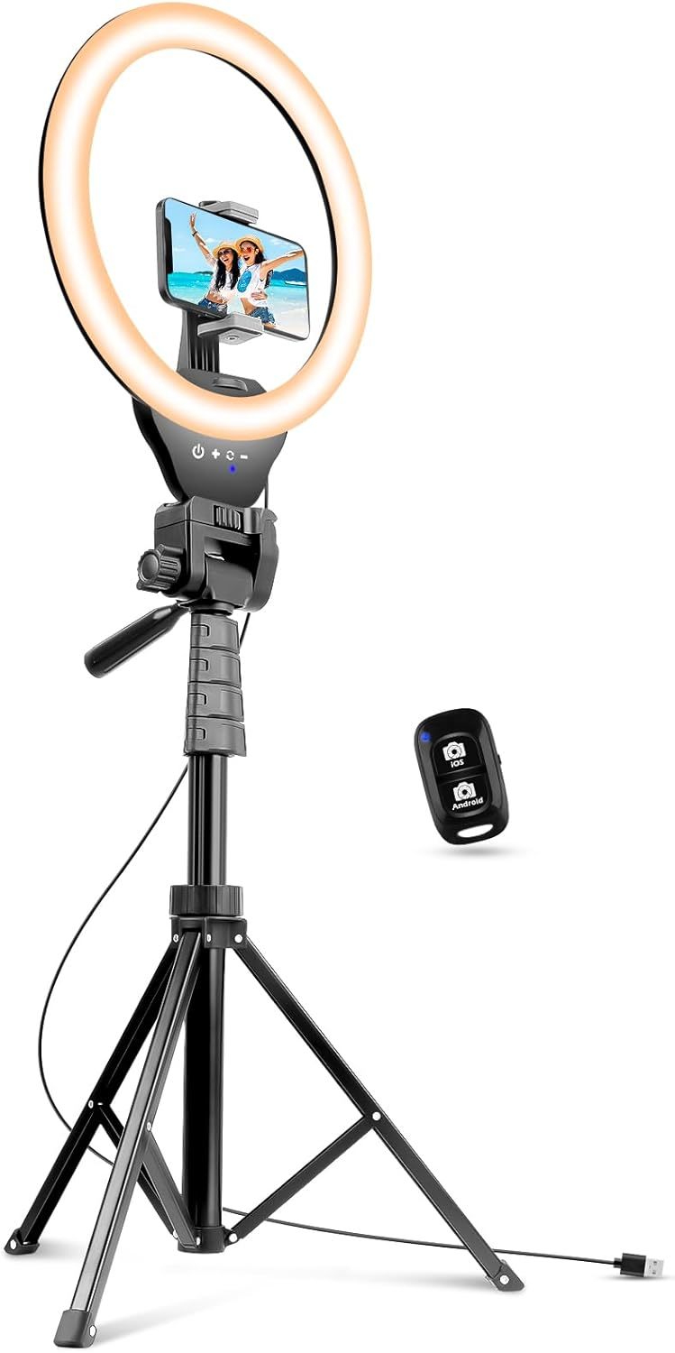 Selfie Remote Control Circle Light For Live Streaming, Video, And Phone ... - $44.98
