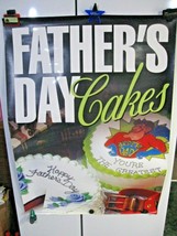Vintage 1997 DAIRY QUEEN FATHERS DAY CAKES Poster 31&quot; x 44&quot; Ice Cream-Bl... - $29.95