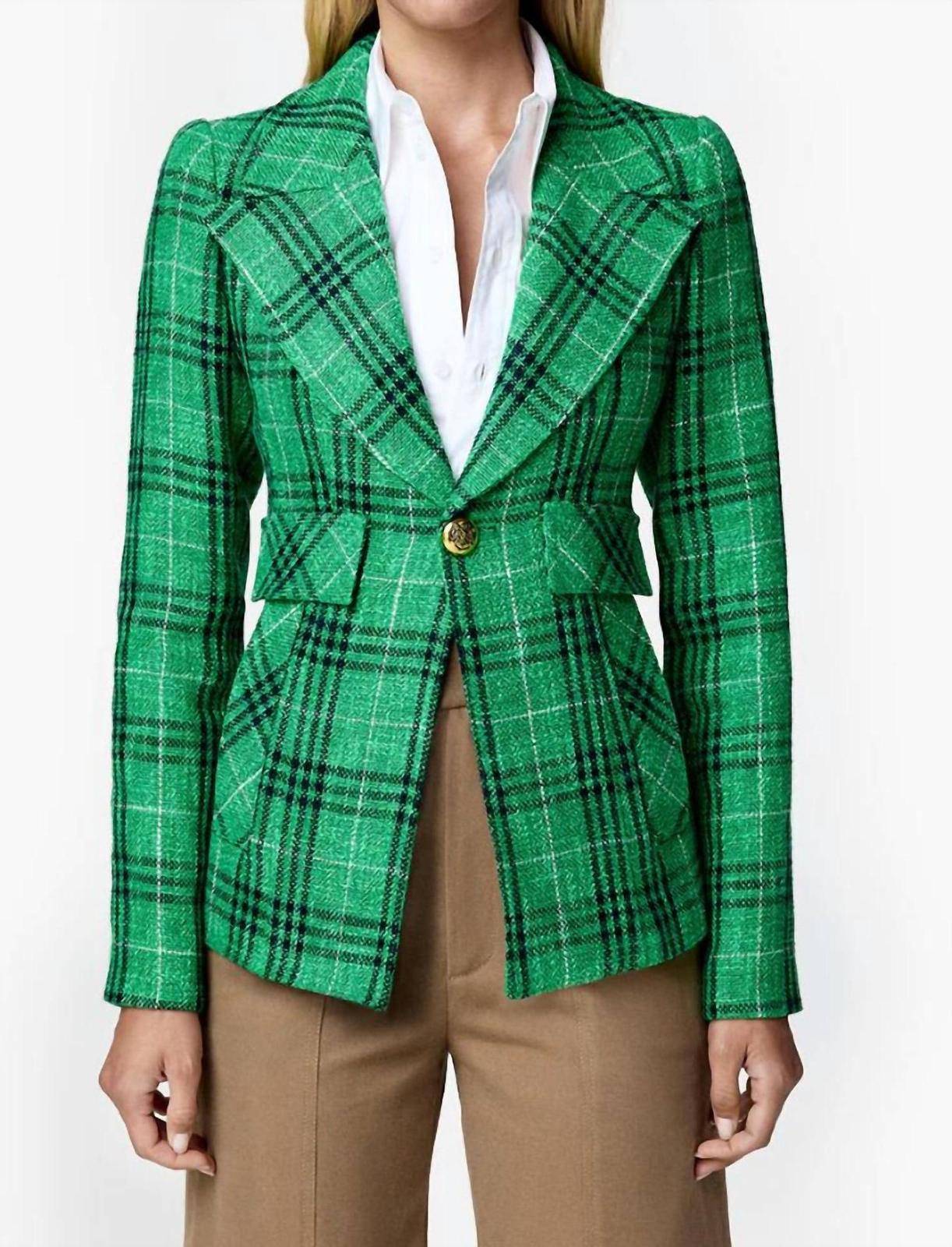 Smythe Cut Away Blazer Kelly Plaid - $491.00