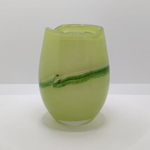 Cased Green Aventurine Vase, Vintage Glass, Handmade - $23.83