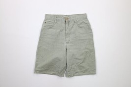 Vtg 90s Streetwear Womens 6 Distressed Baggy Denim Jean Shorts Jorts Green USA - £31.25 GBP
