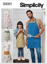 Simplicity Sewing Pattern 9301 11013 Apron Unisex Adult Child - $10.69