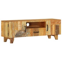 Hand Carved TV Cabinet 120x30x40 cm Solid Reclaimed Wood - £111.88 GBP