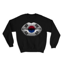 Lips Korean Flag : Gift Sweatshirt South Korea Expat Country - £23.07 GBP