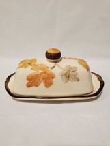 Vintage Franciscan OCTOBER Autumn Leaves Covered Butter Dish Made In USA - £52.24 GBP