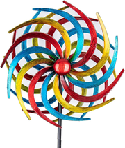 Wind Spinners Willow Leaves, 16 Inch Colorful Kinetic Sculpture Metal Windmill w - £38.41 GBP