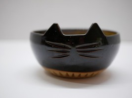 Ceramic Black Cat Ear Whiskers Tail Trinket Bowl Dish 4 1/2&quot; - £11.84 GBP