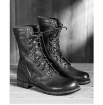 Men Black Combat Boots, Military Style Leather Boots, Army Boot - $242.75 CAD+