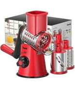 Rotary Cheese Grater, Kitchen Mandolin Vegetable Slicer, 3 Interchable b... - $30.92