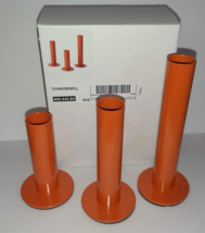 Ikea TUVKORNELL Candle Holder Set Orange Metal 4&quot; 5&quot; 6&quot; - £14.79 GBP