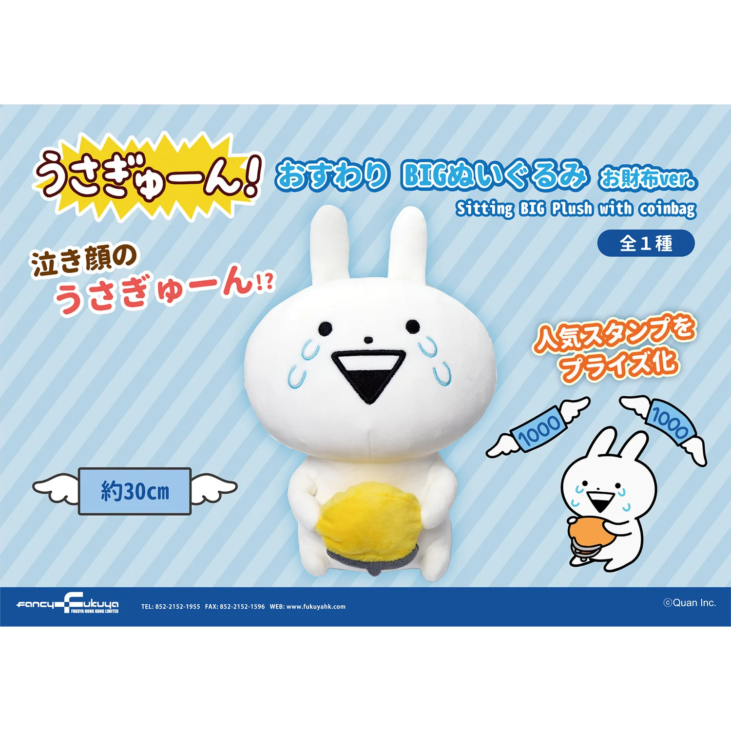 Japan Usagyuuun Bunny Mochi Rabbit Coin Pouch Plush - 30cm Birthday Gift - $58.57 CAD