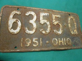 Great Collectible 1951 OHIO License Plate/Tag 6355-Q...........FREE POST... - £26.92 GBP
