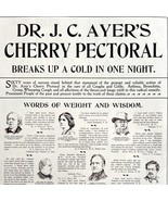 Ayer&#39;s Cherry Pectoral Quack Medicine 1897 Advertisement Victorian Medic... - $736.43 MXN
