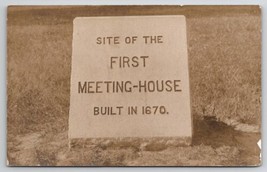 Historical Stone Marker First Meeting House Built 1670 RPPC Postcard B34 - £13.50 GBP