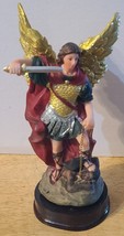 Saint Michael San Miguel Archangel Sword Religious Figurine Statue - £16.30 GBP