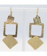 R R Gold Tone Geometric Drop  Pierced Earrings - €11,90 EUR