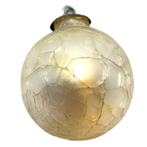 Vintage Mercury Crackled Glass White Heavy Christmas Ball Ornament 3&quot; - £14.78 GBP