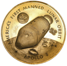 Apollo 8~1st Manned Lunar Orbit~1968 Bronze Proof Medallion~Franklin Mint~#M111 - £17.69 GBP