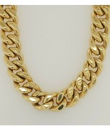 14k Yellow Gold Miami Cuban Link Chain Necklace - £4,155.87 GBP