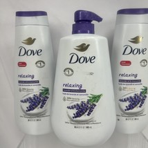 (3)  Dove Relaxing Body Wash Lavender Oil &amp; Chamomile Cleanser 20 oz &amp; 30oz - £17.35 GBP