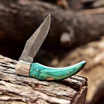 Custom Handmade Damascus Steel Foldable Blade Pocket Knife Lock-back - $23.72