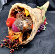 Fall Thanksgiving Ceramic Large Cornucopia Table Centerpiece Faux Fruit ... - $467.75 MXN