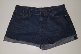 Calvin Klein Jeans Denim Shorts Booty Cuffed Lightweight Size 8 Dark Wash - $13.81