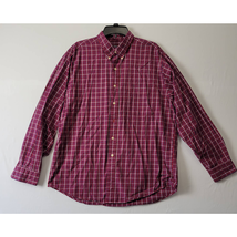 ROUNDTREE &amp; YORKE Shirt Men&#39;s Size XL Red Blue Long Sleeve Button Down - £13.40 GBP