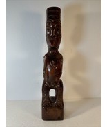 Vintage Carved Wood Tiki Maori Statue Polynesian Art 13 1/2&quot; - $165.00
