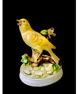 Gorham Vintage 1970’s Ceramic Yellow Canary Wind Up Musical Song Bird Bo... - $27.34 CAD
