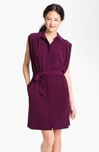 Suzi Chin for Maggy Boutique Dolman Sleeve Jersey Shirt Dress Currant Si... - $64.31