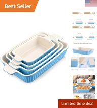 Premium Porcelain Baking Dishes Set of 4 - Versatile and Durable Rectang... - $116.11