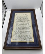 Large Vintage Mid Century Framed Needle Point Art Reflections Of A Sea B... - $118.79