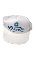 Sands Hotel Casino Las Vegas Foam Mesh Trucker Cap Snapback Hat Vintage 80s - £13.22 GBP