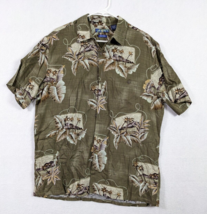 Campia Mens Shirt Tropical Island Size L Rayon Green - $12.68