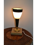 Vintage  Art Deco Table Lamp. Marble Stand, White Glass Shade, Brass Dec... - $203.53 CAD