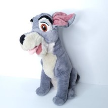 Disney Store Tramp Plush Lady and the Tramp Stuffed Animal Grey Dog Toy 14&quot; - $557.31 MXN