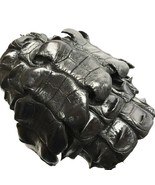 Genuine Nile Crocodile Horn Backstrap Skin Hide Leather Craft Supply Black - $848.87 MXN+