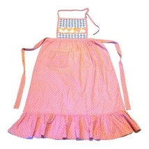 Boho Kitsch Pink Goose Print Pioneer Apron With Pocket Cottage Country Core - £22.15 GBP