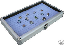 ALUMINUM 144 RING CASE BOX DISPLAY WITH GREY  INSERT NEW - $989.84 MXN