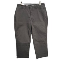 Eddie Bauer Womens Curvy Crop Pants Carbon Gray Straight Leg Size 8 New - $36.65