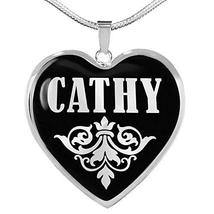 Cathy v01s - Heart Pendant Luxury Necklace Personalized Name Gifts - £32.08 GBP